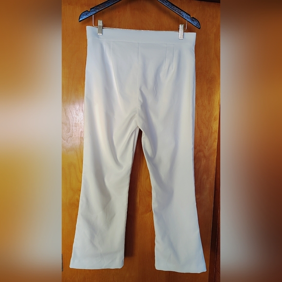 🤍 Zara High-Rise White Wide-Leg Pants — NWT — Size L 🤍 - Picture 3 of 6